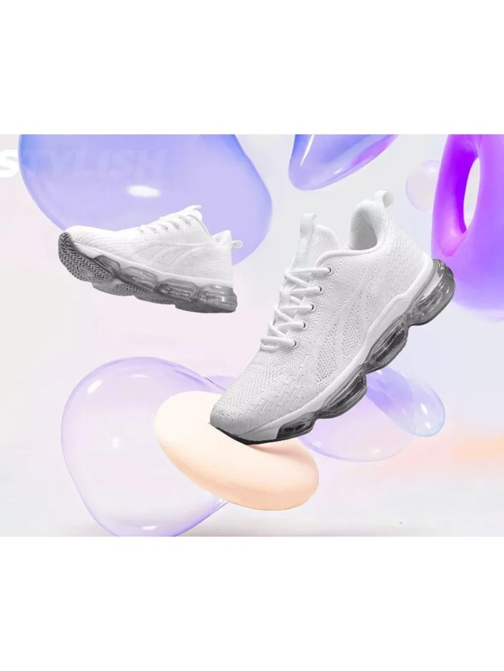 🆕Women's White Grey Walking Running Shoes Air Cushion Breathable Sneakers